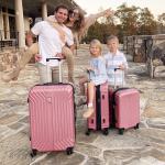 28-Inch Pink Expandable Hardside Suitcase with TSA Lock