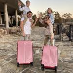 28-Inch Pink Expandable Hardside Suitcase with TSA Lock