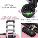 28-Inch Pink Expandable Hardside Suitcase with TSA Lock