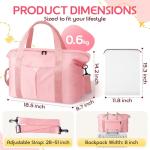 Pink Duffle Bag with Trolley Sleeve for Travel