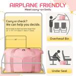 Pink Duffle Bag with Trolley Sleeve for Travel