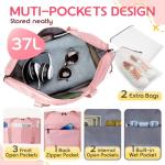 Pink Duffle Bag with Trolley Sleeve for Travel