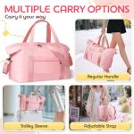 Pink Duffle Bag with Trolley Sleeve for Travel