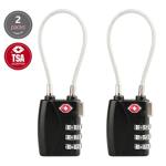 TSA-Approved 3-Digit Luggage Cable Lock Set