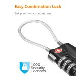 TSA-Approved 3-Digit Luggage Cable Lock Set