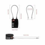 TSA-Approved 3-Digit Luggage Cable Lock Set