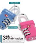 Fosmon TSA Approved 3-Digit Luggage Locks, 2 Pack