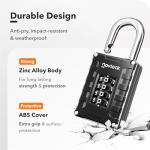 4-Digit TSA Luggage Lock 2-Pack, Black/Silver