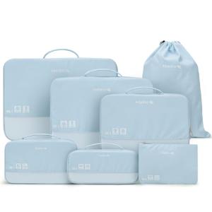 Hanke 7-Piece Travel Packing Cubes Set, Light Blue