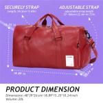 Waterproof Leather Travel Duffel with Shoe Compartment