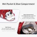 Waterproof Leather Travel Duffel with Shoe Compartment