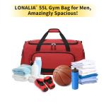 LONALIA 55L Heavy Duty Sports Duffel Bag