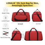 LONALIA 55L Heavy Duty Sports Duffel Bag