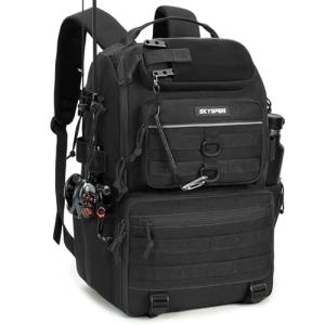 SKYSPER 40L Fishing Tackle Backpack with Rod Holder