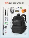 SKYSPER 40L Fishing Tackle Backpack with Rod Holder