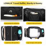 LONALIA 21” Black Gym Duffle Bag with Trolley Sleeve