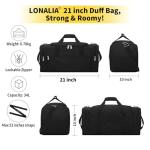LONALIA 21” Black Gym Duffle Bag with Trolley Sleeve