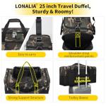 LONALIA 25" Camo Travel Duffel Bag for Men