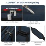 LONALIA 24" Gym Bag with Shoe Compartment