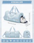 Sky Blue Travel Duffle Bag with Shoe Compartment