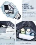 Sky Blue Travel Duffle Bag with Shoe Compartment
