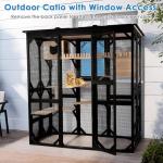 Large Outdoor Cat Catio with 6 Doors