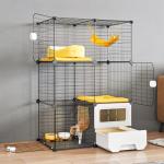 Oneluck 3-Tier Indoor Cat Playpen with Litter Box