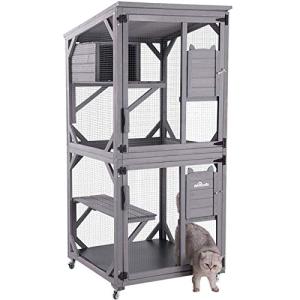 Aivituvin Outdoor Cat House with Wheels