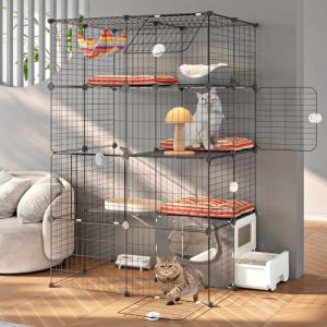 Oneluck 4-Tier Cat Cage with Litter Box