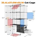 Oneluck 4-Tier Cat Cage with Litter Box