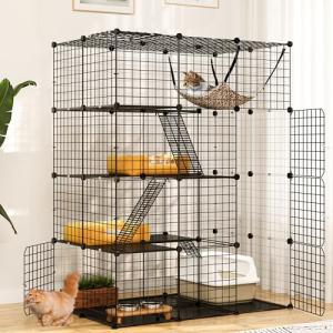 YITAHOME Large Metal Cat Playpen with Hammock