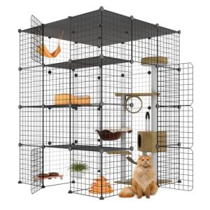 Spacious Indoor Cat Cage with Balcony Playpen