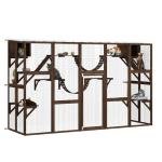 Outdoor Cat Enclosure with Weather Protection Roof