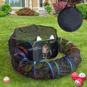 Outdoor Cat Playpen with Interactive Toys