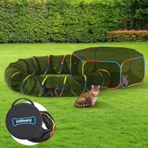Portable Cat Enclosure with Tunnels and Tent