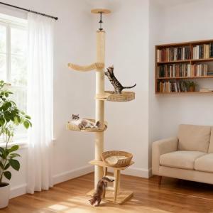 Tall Adjustable Cat Tree with Scratching Posts