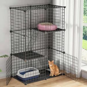 Large 3-Tier Cat Cage with Ramps and Doors