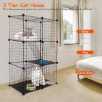 Large 3-Tier Cat Cage with Ramps and Doors