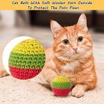 Set of 6 Retro Wool Cat Balls with Bell