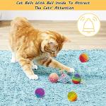 Set of 6 Retro Wool Cat Balls with Bell