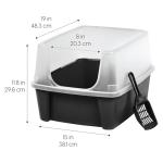 Open Cat Litter Box with Shield and Scoop