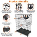 Large 50 Inch Indoor Cat Cage with Hammock
