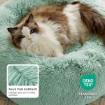 Cozy Round Cat Bed in Garden Green