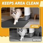 Waterproof Cat Litter Mat - Double Layer, Black