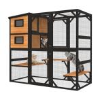 Oversized Wooden Cat Catio with Weatherproof Roof