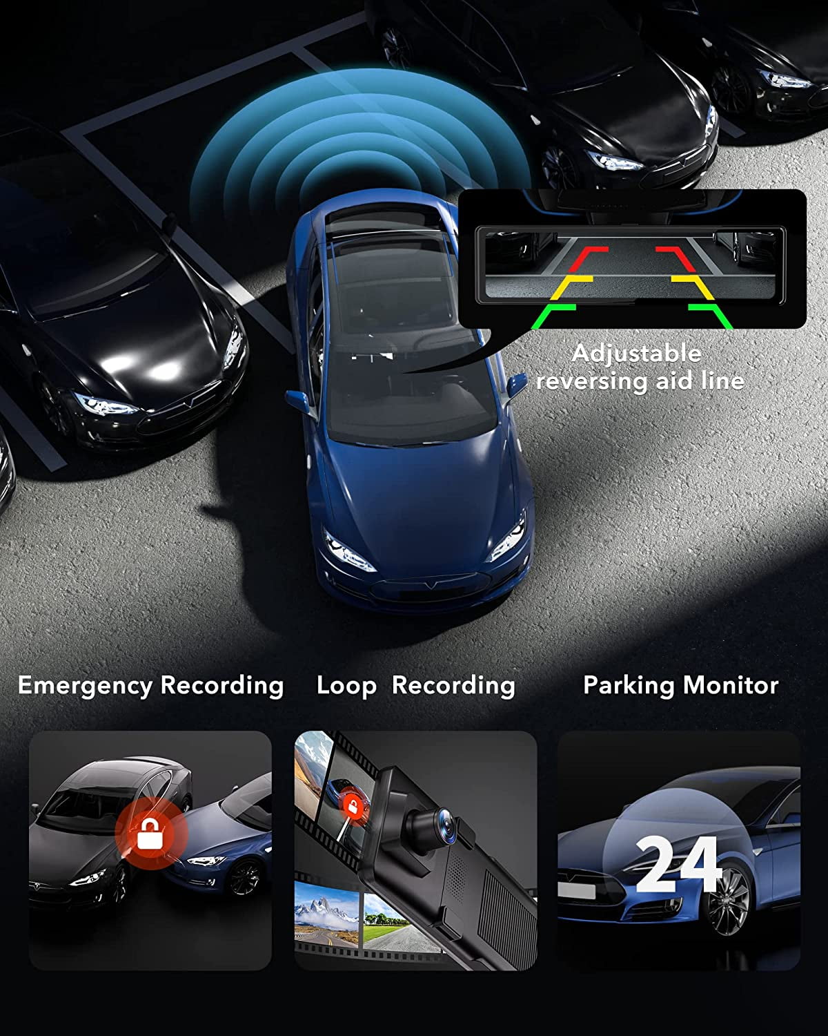 REDTIGER 11" UHD Touch Screen Dash Camera