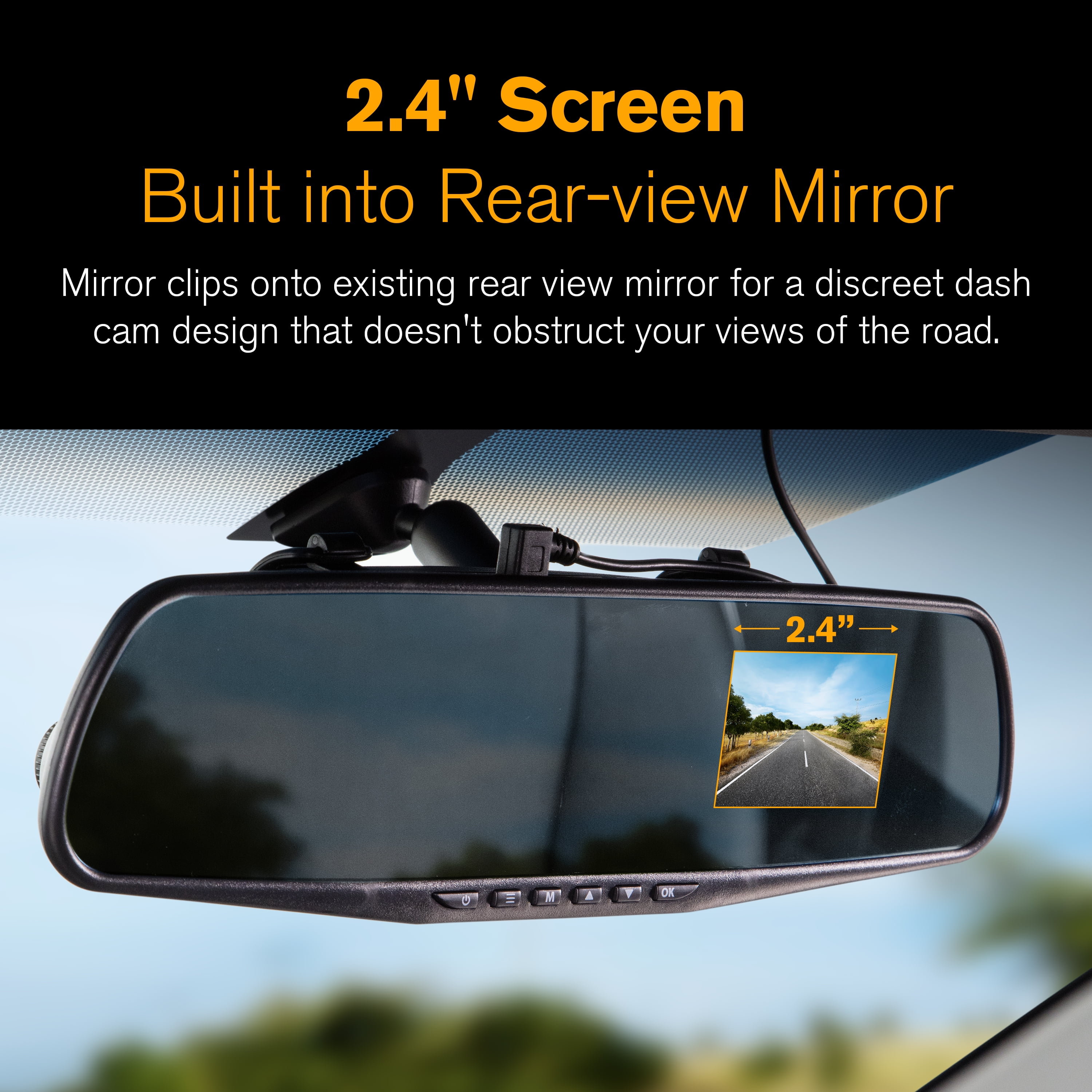 YADA 720P HD Dash Cam with Rear View Mirror