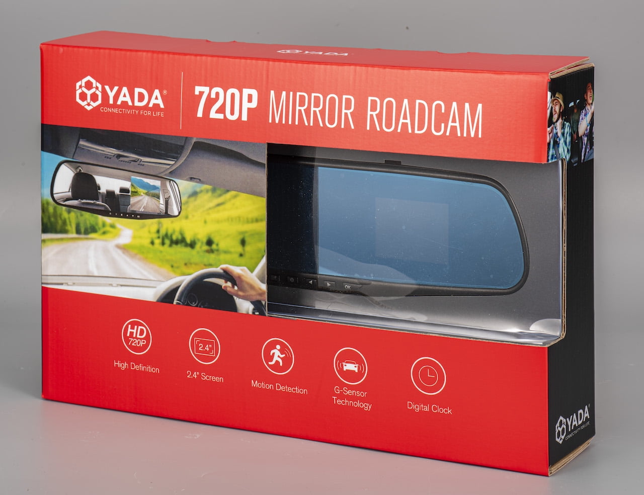 YADA 720P HD Dash Cam with Rear View Mirror