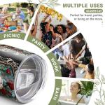 Gothic Skull and Roses Wine Travel Tumbler