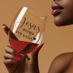 Personalized Friendship Wine Glasses - 15 oz Black